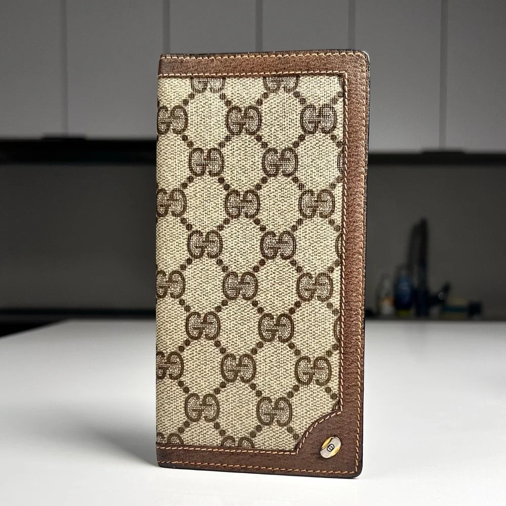 Gucci Beige and Brown Wallet and check book - Picture 8 of 11